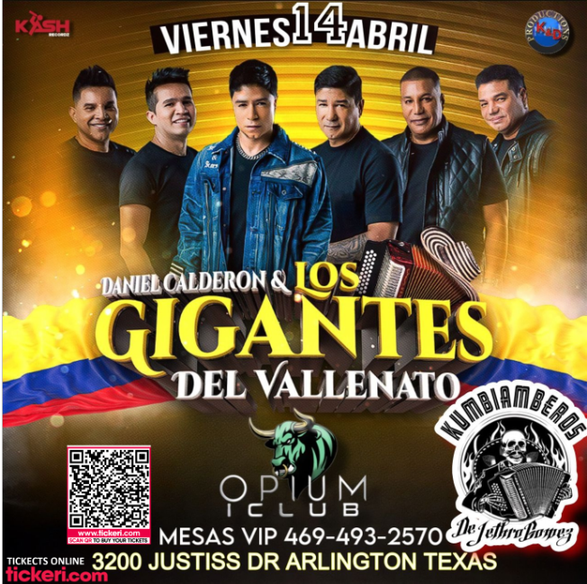 Event - DANIEL CALDERON Y LOS GIGANTES DEL VALLENATO EN CONCIERTO ! ARLINGTON TEXAS- POSTPONED - Arlington, Texas - April 14, 2023 | concert tickets
