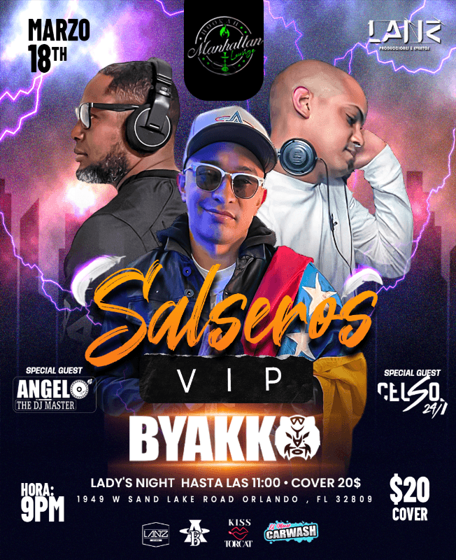 Event - SALSEROS VIP DJ BYAKKO 1ra Vez en Orlando - Orlando, Florida - March 18, 2023 | concert tickets