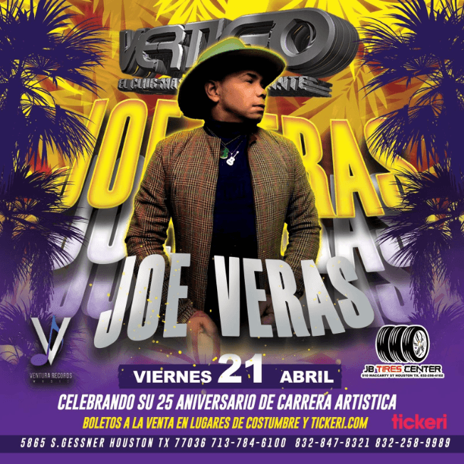 Event - JOE VERAS EN CONCIERTO! HOUSTON TEXAS - Houston, Texas - April 21, 2023 | concert tickets