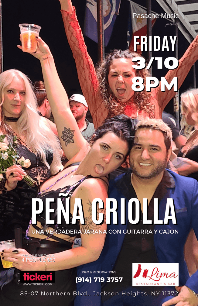 Event - PEÑA CRIOLLA - Jarana con guitarra & cajón - Jackson Heights, New York - March 10, 2023 | concert tickets