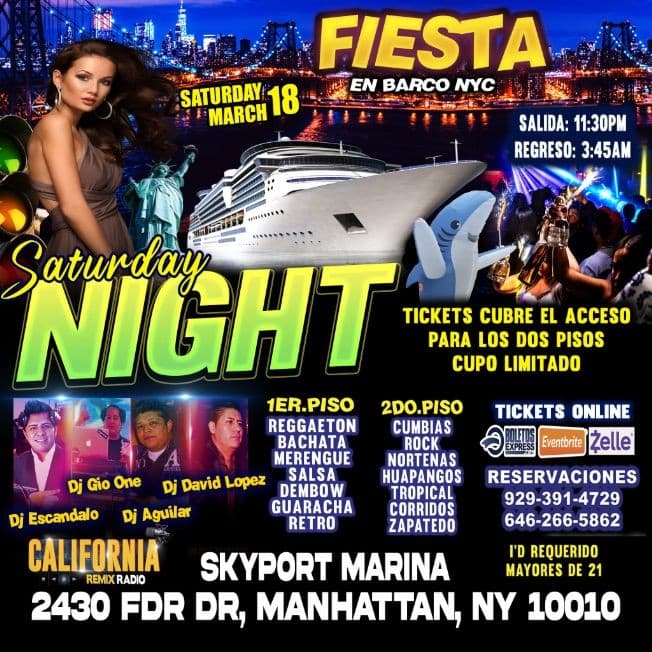 Event - Spanglish Boat Party - New York, New York - March 18, 2023 | concert tickets