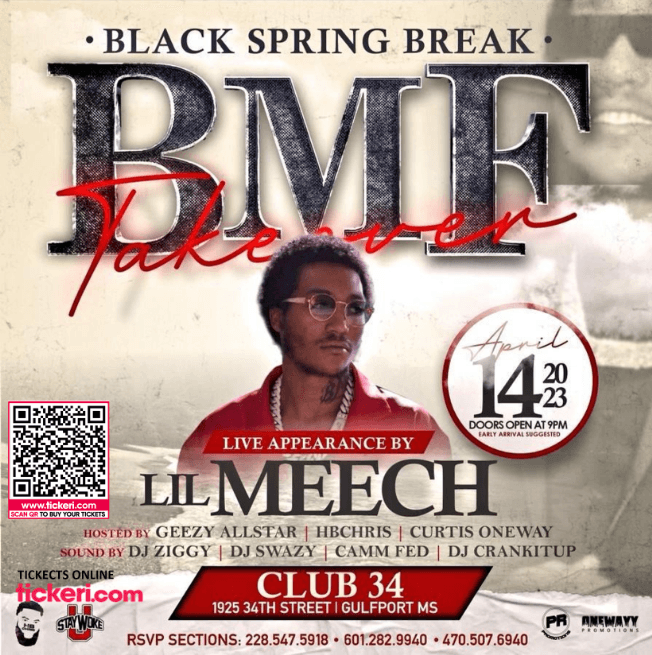 Event - LIL MEECH LIVE-BLACK SPRING BREAK  - BMF TAKEOVER - GULFPORT MISSISSIPPI - Gulfport, Mississippi - April 14, 2023 | concert tickets