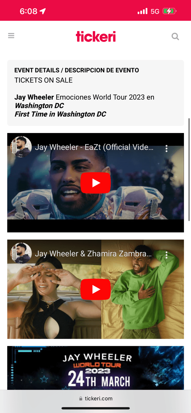 Event - Jay wheeler - Washington, District Of Columbia - March 24, 2023 | concert tickets