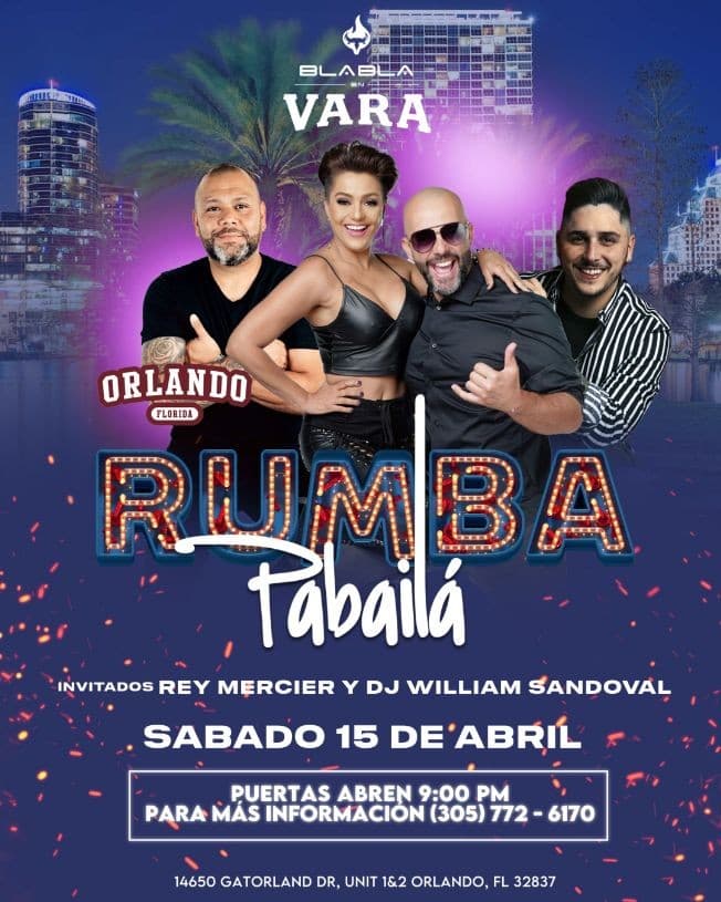 Event - RUMBA PABAILÁ en Orlando - Orlando, Florida - April 15, 2023 | concert tickets