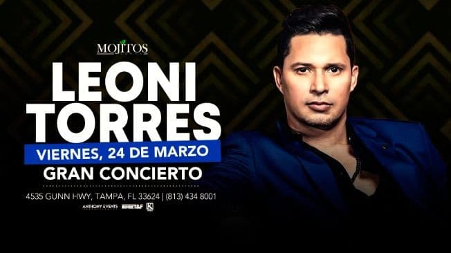 Event - Concierto de Leoni Torres - Tampa, Florida - March 24, 2023 | concert tickets