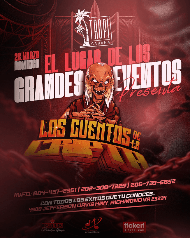 Event - El Chombo Presenta Cuentos De La Cripta, El evento de reggaeton clasico más grande del mundo - POSTPONED - Richmond, Virginia - March 26, 2023 | concert tickets