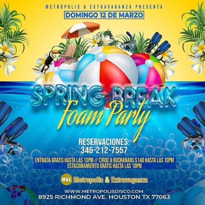 Event - Spring Break Biggest Foam Party @ M&E | Mar 12th 🗓️ - Houston, Texas - March 12, 2023 | concert tickets