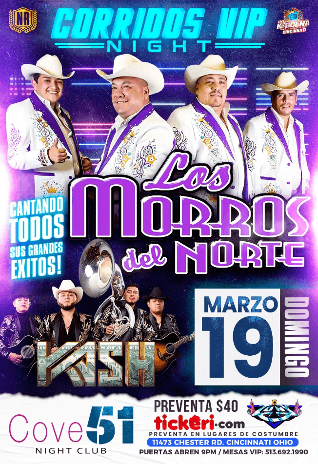 Event - LOS MORROS DEL NORTE EN CONCIERTO ! CINCINNATI OHIO - Cincinnati, Ohio - March 19, 2023 | concert tickets