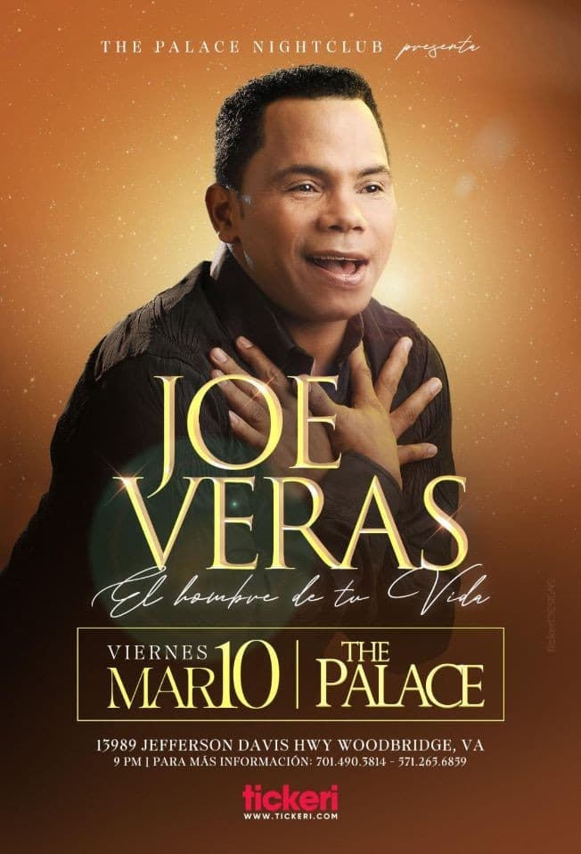 Event - JOE VERAS EN CONCIERTO !  WOODBRIDGE VIRGINIA - Woodbridge, Virginia - March 10, 2023 | concert tickets