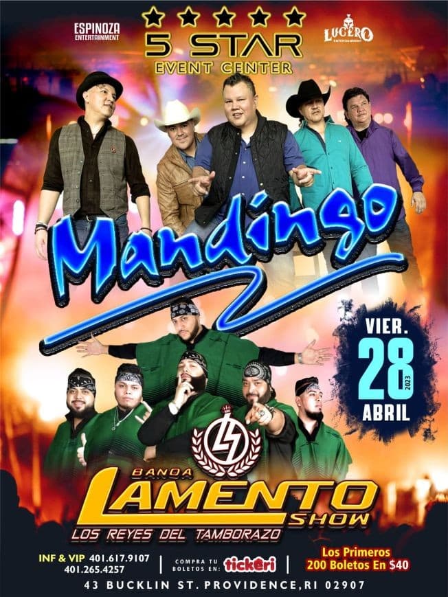 Event - Grupo Mandingo & Banda Lamento Show en vivo en Providence, RI - Providence, Rhode Island - April 28, 2023 | concert tickets