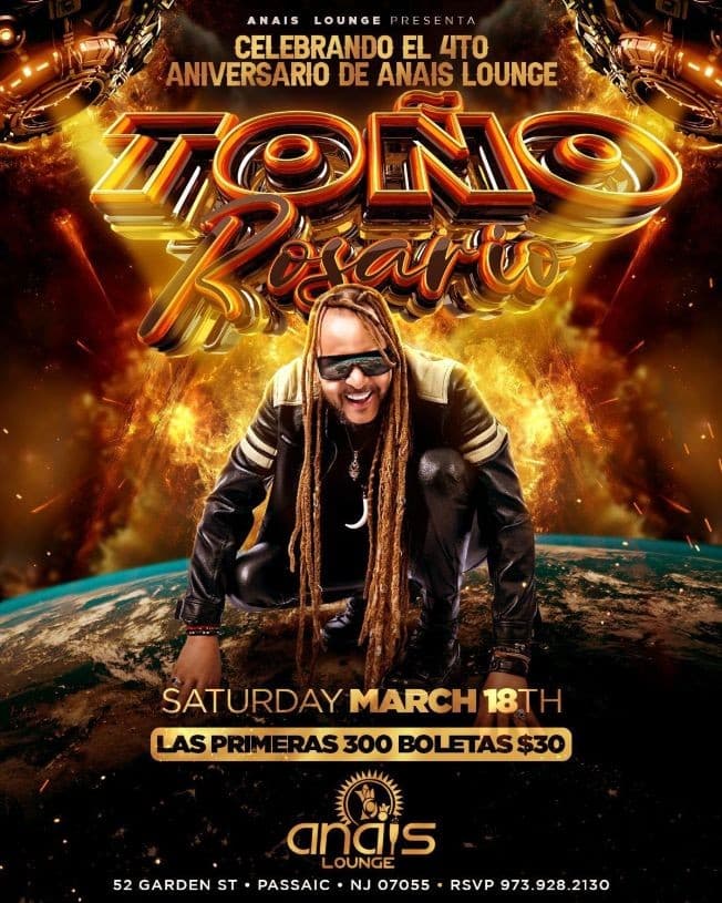 Event - TOÑO ROSARIO EN CONCIERTO ! PASSAIC NEW JERSEY - Passaic, New Jersey - March 18, 2023 | concert tickets