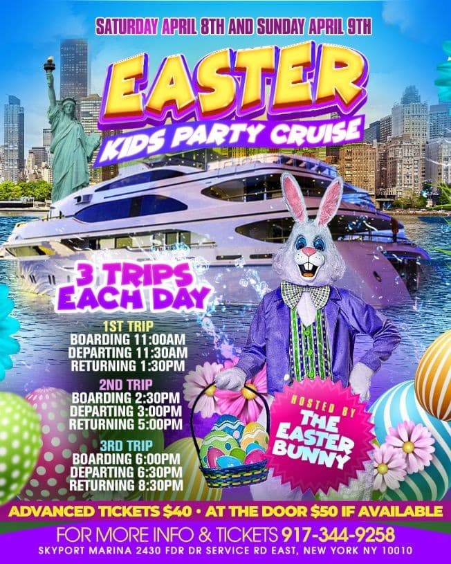 Event - Easter Kids Boat Party Cruise (6:00 PM-8:00 PM) - New York, New York - April 8, 2023 | concert tickets
