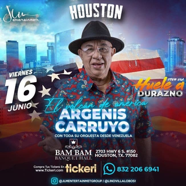 Event - ARGENIS CARRUYO " EL VOLCAN DE AMERICA " EN VIVO ! HOUSTON TEXAS - Houston, Texas - June 16, 2023 | concert tickets