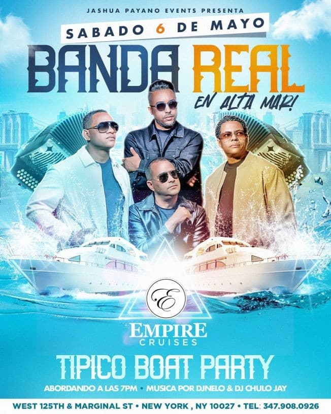 Event - BANDA REAL PRIMER BOAT PARTY EN NYC - NY, New York - May 6, 2023 | concert tickets