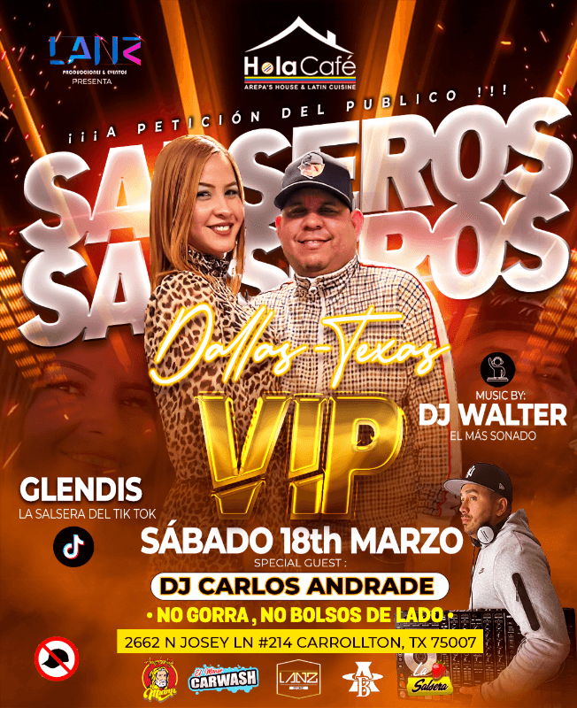 Event - Salseros VIP Dallas DJ Walter y Glendis La Salsera - Dallas, Texas - March 18, 2023 | concert tickets
