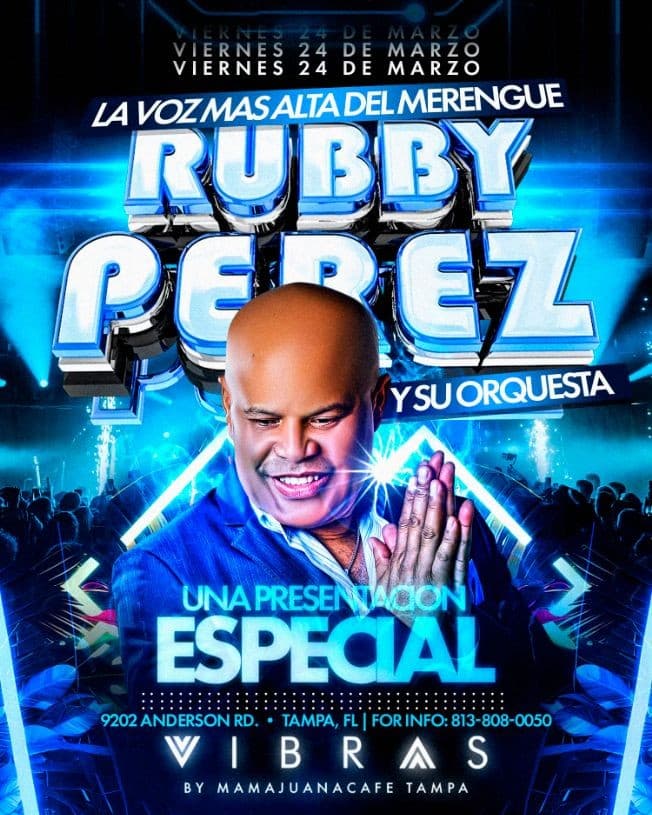 Event - Rubby Perez live at Vibras CANCELLED - Tampa, Florida - March 24, 2023 | concert tickets