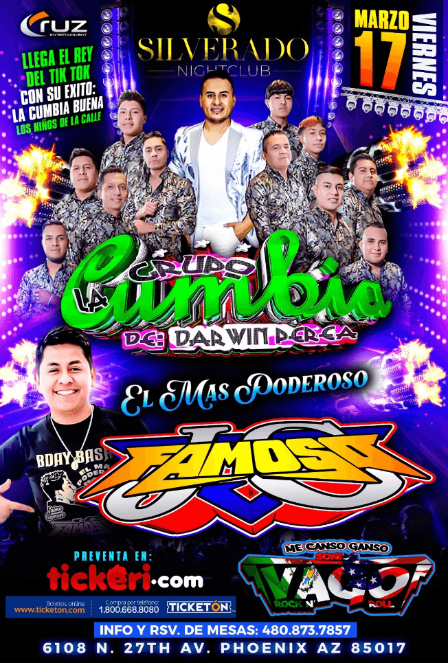 Event - GRUPO LA CUMBIA DE DARWIN PEREA EN VIVO ! PHOENIX ARIZONA - Phoenix, Arizona - March 17, 2023 | concert tickets