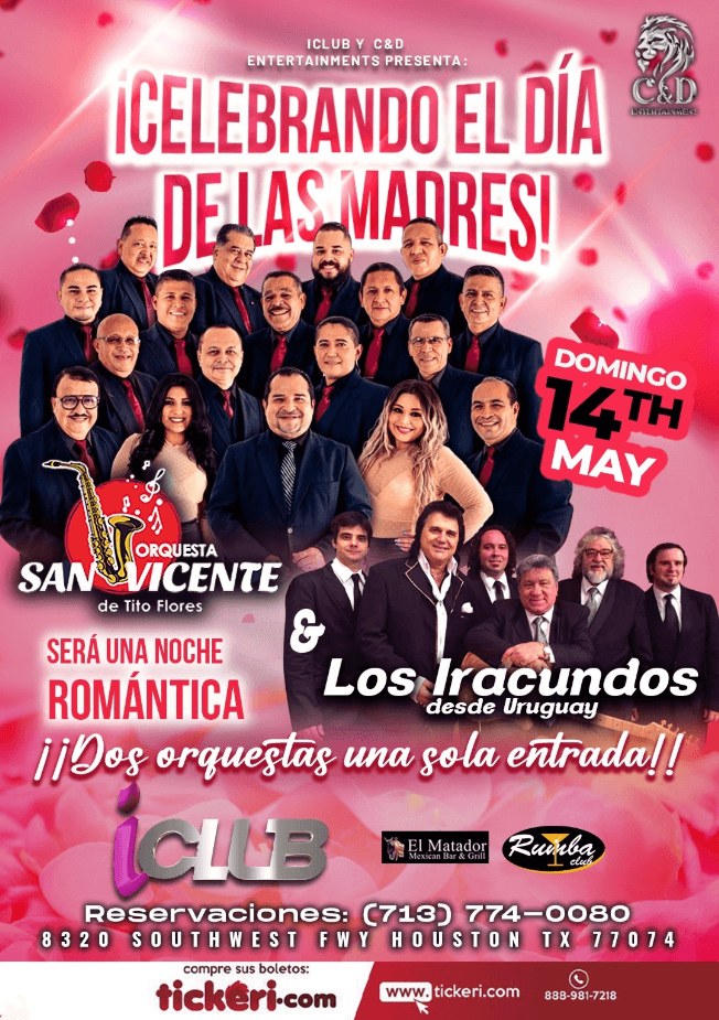 Event - ORQUESTA SAN VICENTE , LOS IRACUNDOS EN VIVO ! HOUSTON TEXAS - Houston, Texas - May 14, 2023 | concert tickets