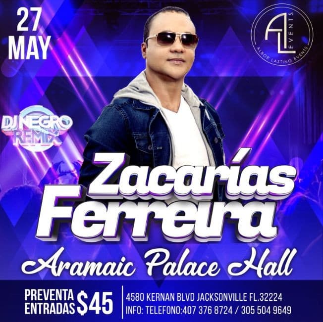 Event - ZACARIAS FERREIRA EN JACKSONVILLE ***CANCELLED - Jacksonville, Florida - May 27, 2023 | concert tickets