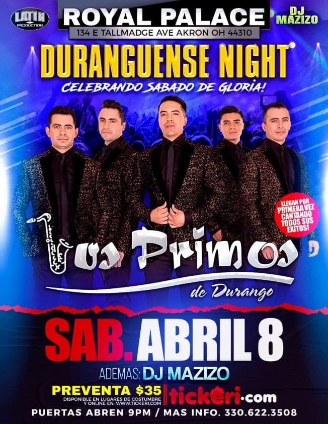 Event - Los Primos de Durango en Concierto - Akron, Ohio - April 8, 2023 | concert tickets