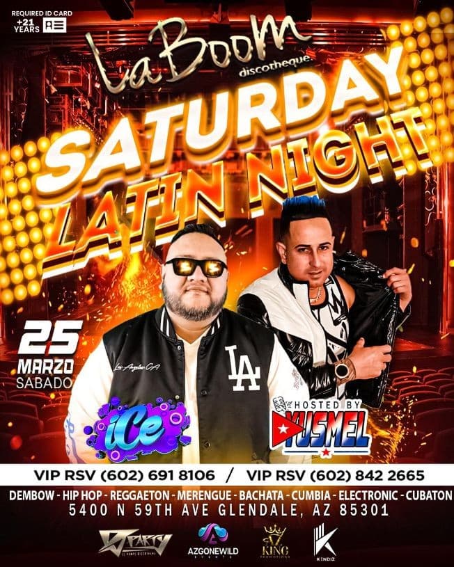 Event - Saturday Latin Night - Glendale, Arizona - March 25, 2023 | concert tickets
