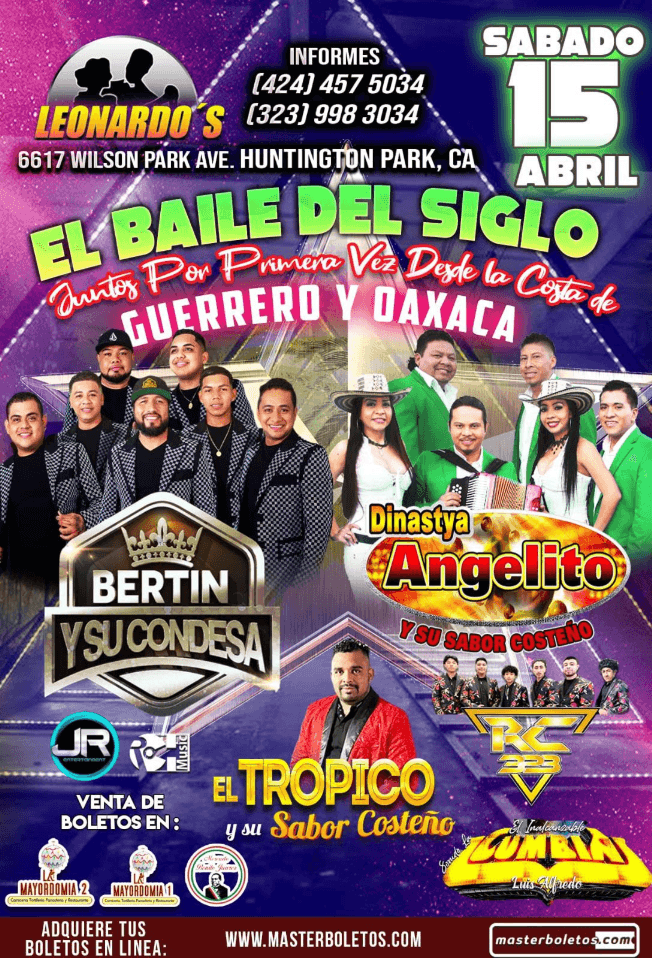 Event - BERTIN Y SU CONDESA , DINASTYA ANGELITO EN VIVO ! LOS ANGELES CALIFORNIA - Los Angeles, California - April 15, 2023 | concert tickets