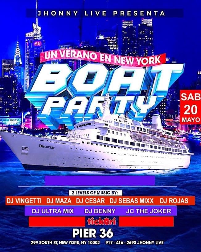 Event - UN VERANO EN NY   BOAT PARTY - New York, New York - May 20, 2023 | concert tickets
