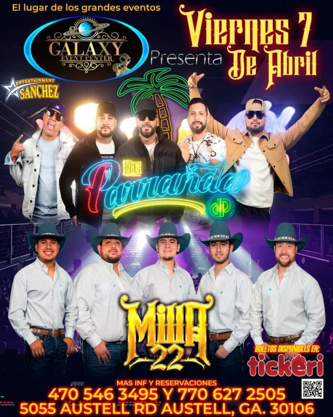 Event - DE PARRANDA MILLA 22 MOY MORA Y SU ALTO VOLTAGE Y LA LINEA - AUSTELL, Georgia - April 7, 2023 | concert tickets