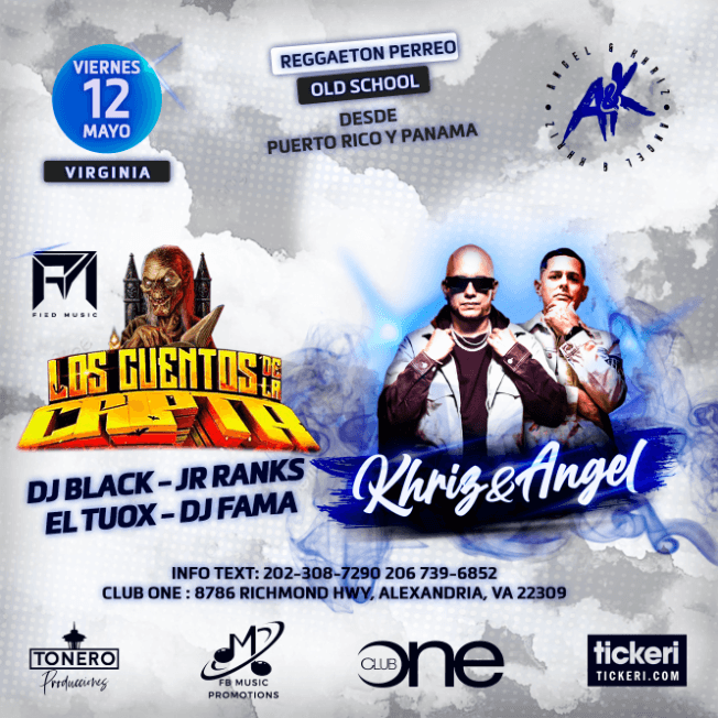 Event - LOS CUENTOS DE LA CRIPTA , KHRIZ & ANGEL EN VIVO ! ALEXANDRIA VIRGINIA - Alexandria, Virginia - May 12, 2023 | concert tickets