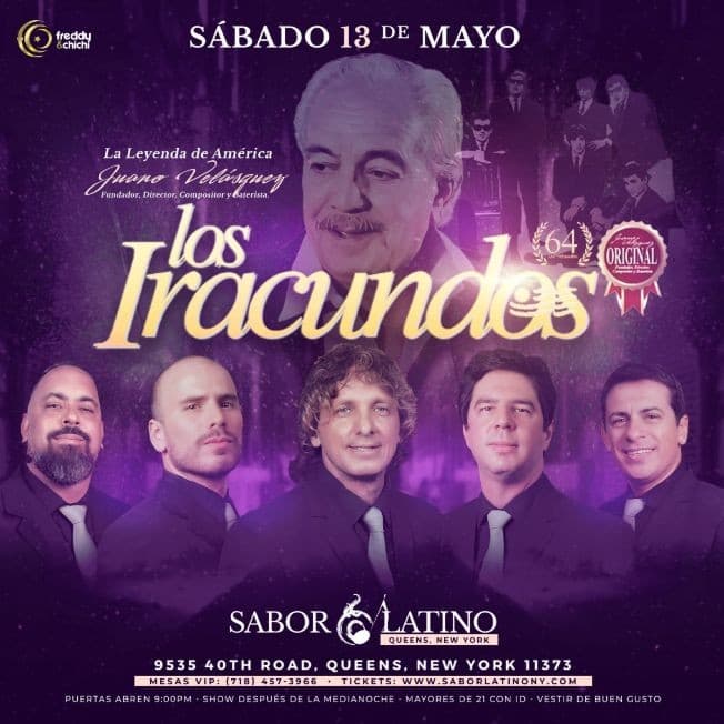 Event - LOS IRACUNDOS en NEW YORK - Queens, New York - May 13, 2023 | concert tickets