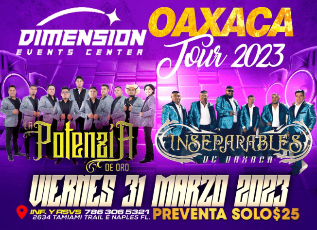Event - LA POTENSIA DE ORO , INSEPARABLES DE OAXACA EN VIVO !  NAPLES FLORIDA - Naples, Florida - March 31, 2023 | concert tickets
