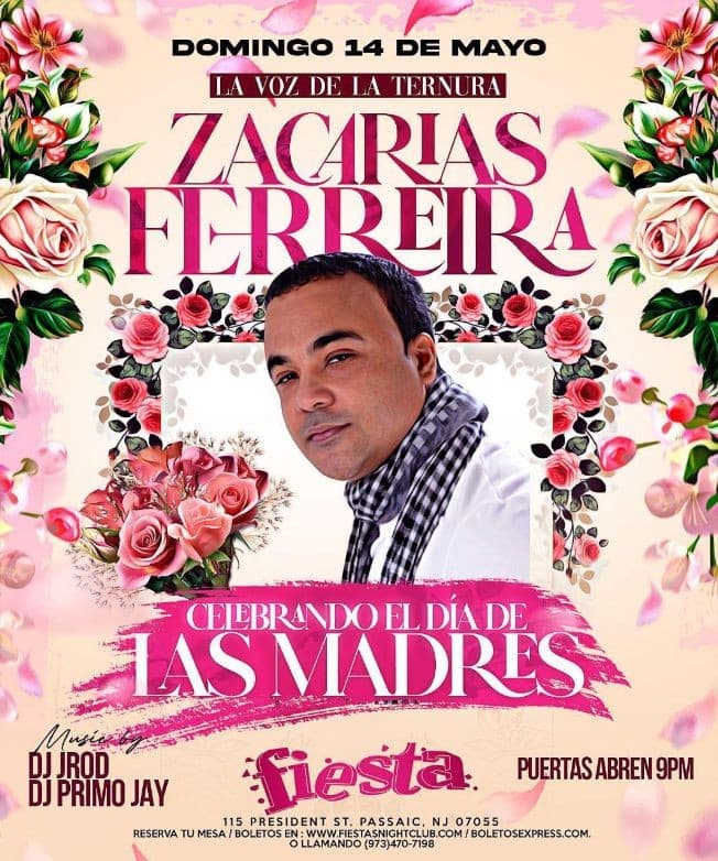 Event - ZACARIAS FERREIRA LA VOZ DE LA TERNURA  PASSAIC NEW JERSEY - Passaic, New Jersey - May 14, 2023 | concert tickets