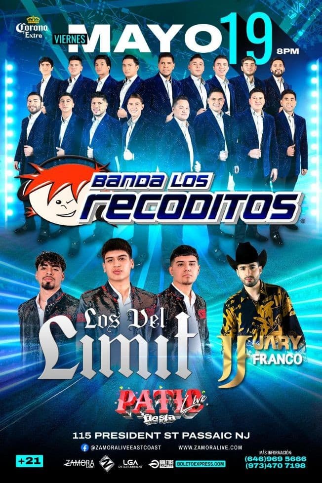 Event - BANDA LOS RECODITOS, LOS DEL LIMIT, JARY FRANCO EN VIVO ! PASSAIC NEW JERSEY - Passaic, New Jersey - May 19, 2023 | concert tickets