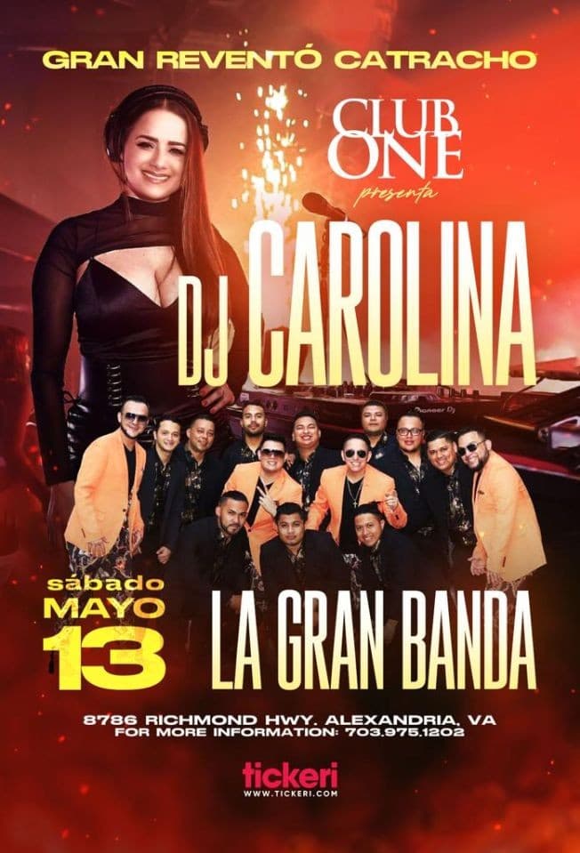 Event - DJ CAROLINA Y LA GRAN BANDA EN VIVO !  ALEXANDRIA VIRGINIA - Alexandria, Virginia - May 13, 2023 | concert tickets