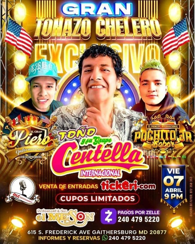 Event - TOÑO CENTELLA Y SU GRUPO INTERNACIONAL EN VIVO ! GAITHERSBURG MARYLAND - Gaithersburg, Maryland - April 7, 2023 | concert tickets