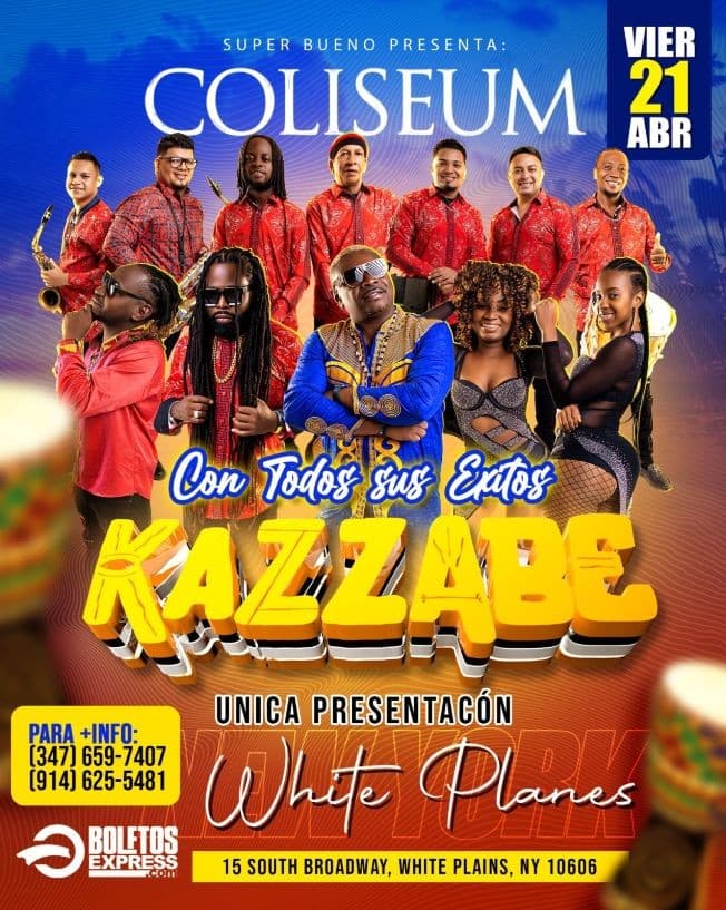 Event - KAZZABE SI SABE EN CONCIERTO ! WHITE PLAINS NEW YORK - White Plains, New York - April 21, 2023 | concert tickets