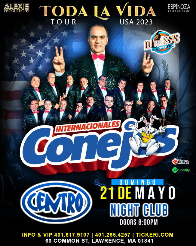 Event - LOS INTERNACIONALES CONEJOS en vivo en Lawrence, MA - Lawrence, Massachusetts - May 21, 2023 | concert tickets
