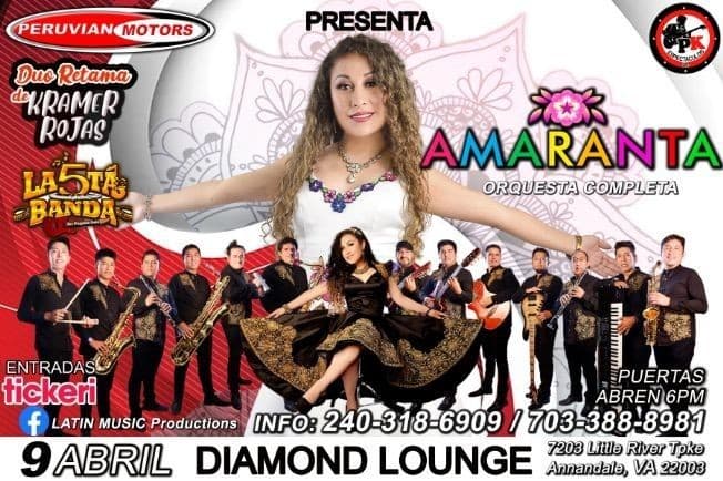 Event - AMARANTA EN VIVO ! ANNANDALE VIRGINIA - Annandale, Virginia - April 9, 2023 | concert tickets
