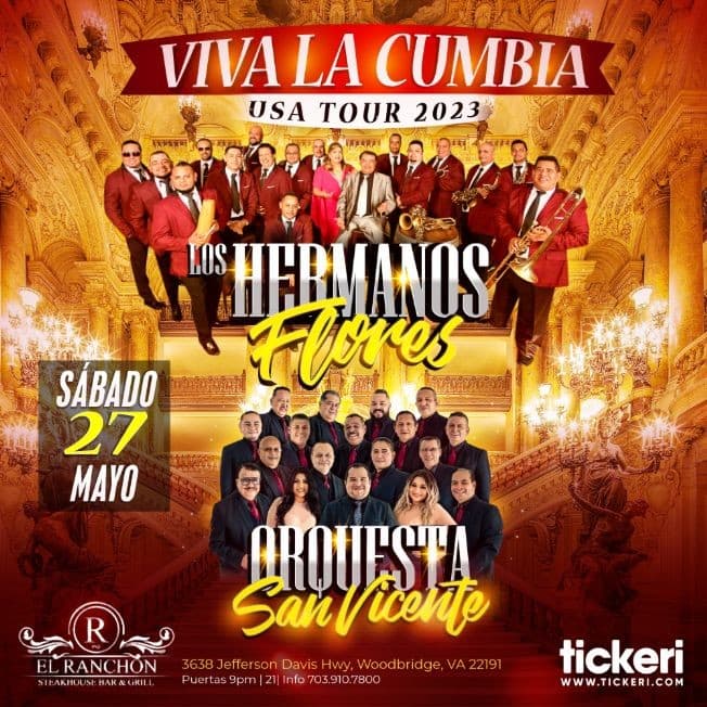 Event - LOS HERMANOS FLORES Y ORQUESTA SAN VICENTE EN VIRGINIA - Woodbridge, Virginia - May 27, 2023 | concert tickets