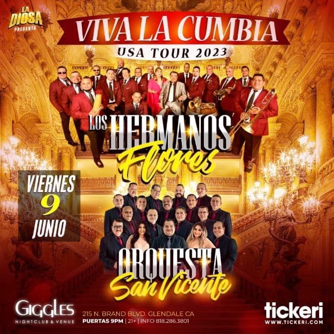 Event - LOS HERMANOS FLORES Y ORQUESTA SAN VICENTE EN LOS ANGELES - Glendale, California - June 9, 2023 | concert tickets