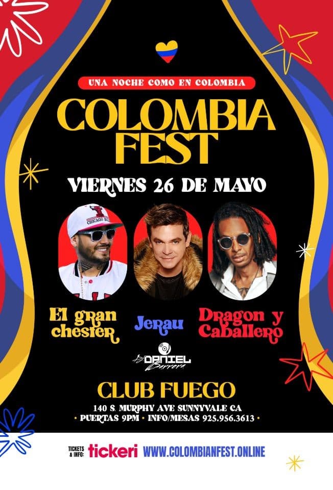 Event - Colombian Fest “ Una Noche Como en Colombia” - Sunnyvale, California - May 26, 2023 | concert tickets