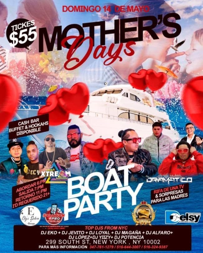 Event - MOTHER'S DAY NYC BOAT PARTY - New York, New York - May 14, 2023 | concert tickets