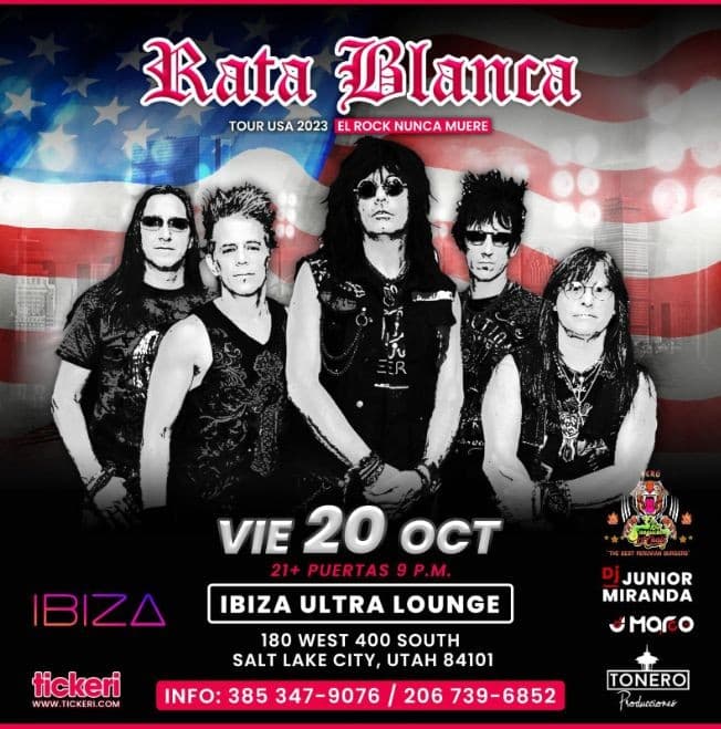 Event - RATA BLANCA EN CONCIERTO ! SALT LAKE CITY UTAH - Salt Lake City, Utah - October 20, 2023 | concert tickets