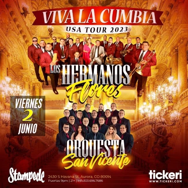 Event - LOS HERMANOS FLORES Y ORQUESTA SAN VICENTE EN DENVER - Aurora, Colorado - June 2, 2023 | concert tickets