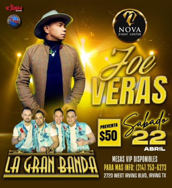 Event - JOE VERAS - LA  GRAN BANDA  EN CONCIERTO !! IRVING  TEXAS - Irving, Texas - April 22, 2023 | concert tickets