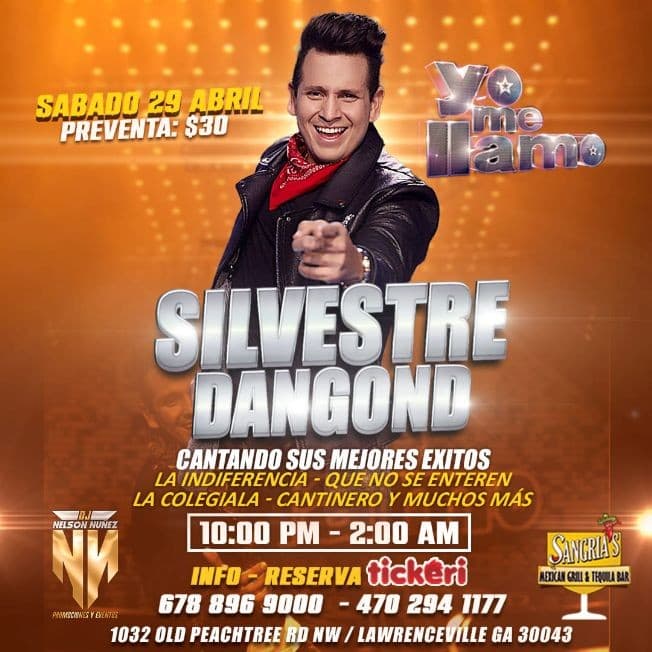 Event - SILVESTRE DANGOND "Yo Me Llamo" SABADO 29 DE ABRIL EN ATLANTA - Lawrenceville, Georgia - April 29, 2023 | concert tickets