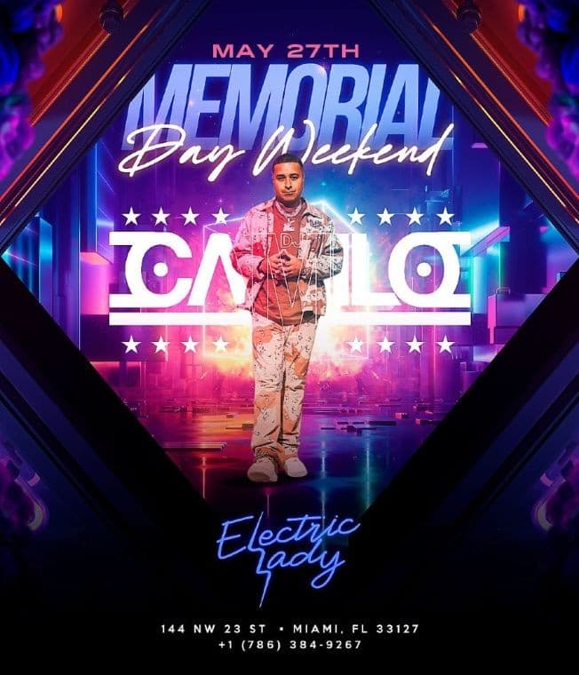 Event - Memorial Day Weekend 2023 DJ Camilo Live At Electric Lady - Miami, Florida - May 27, 2023 | concert tickets