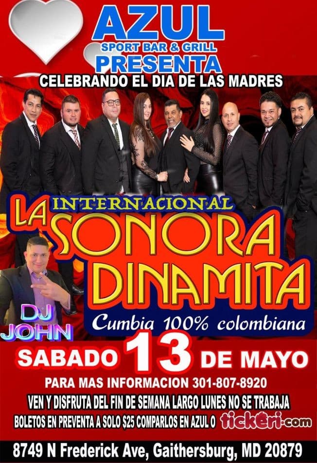 Event - LA INTERNACIONAL SONORA DINAMITA EN CONCIERTO ! GAITHERSBURG MARYLAND - Gaithersburg, Maryland - May 13, 2023 | concert tickets