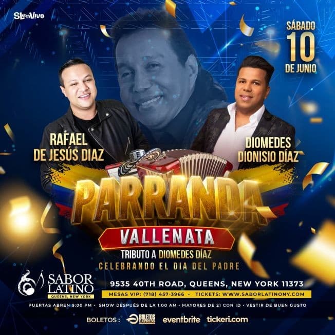 Event - Rafael de Jesus Diaz & Diomedes Dionisio Diaz "Parranda Vallenata" I NEW YORK - Queens, New York - June 10, 2023 | concert tickets