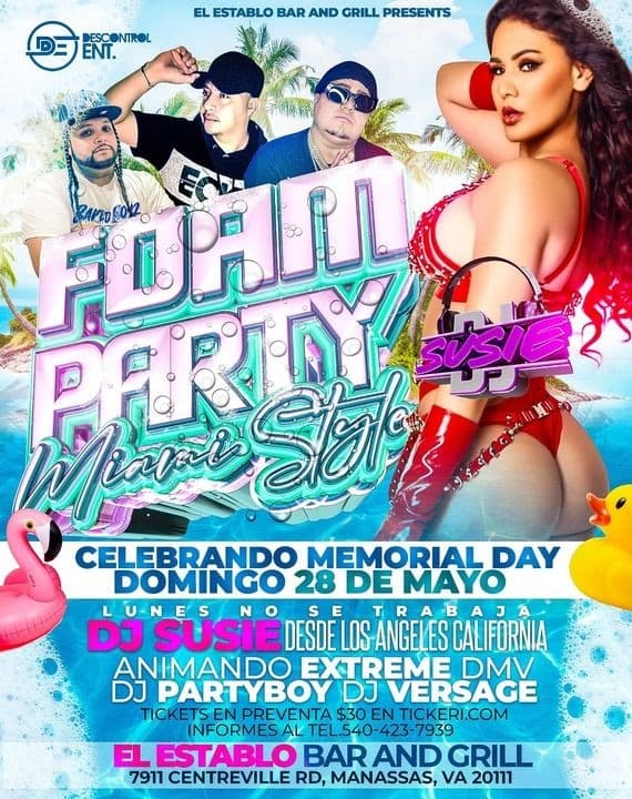 Event - FOAM PARTY MIAMI STYLE ! MANASSAS VIRGINIA - Manassas, Virginia - May 28, 2023 | concert tickets